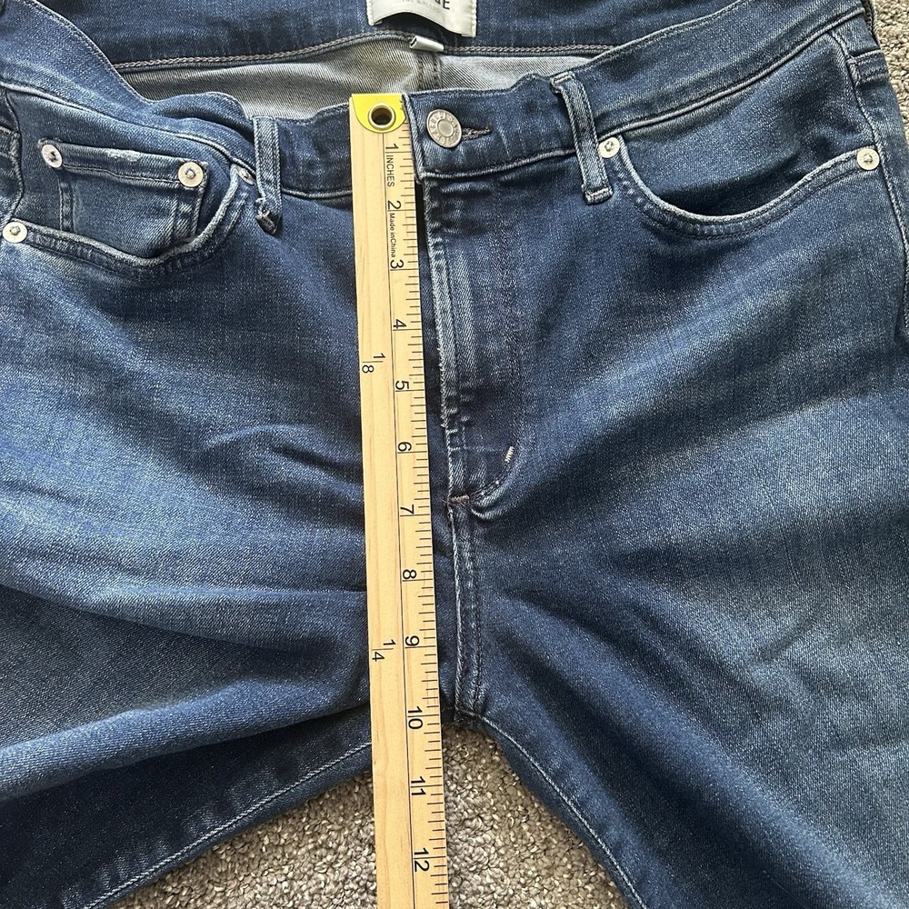 Agolde Sophie Crop Jeans Size 31 Dark Wash Frayed Hem Skinny Leg Mid-Rise Blue - Picture 9 of 12